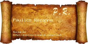 Paulics Rozanna névjegykártya